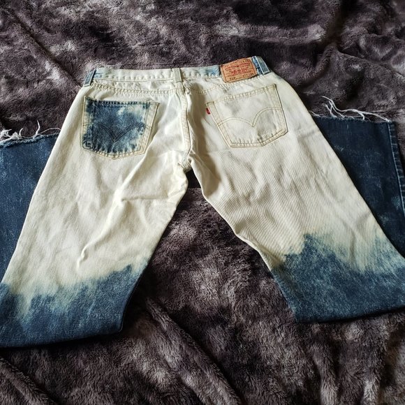 Levi's 514 Slim Straight 34x34 - Raw Hem Ombre Jeans - Picture 9 of 9